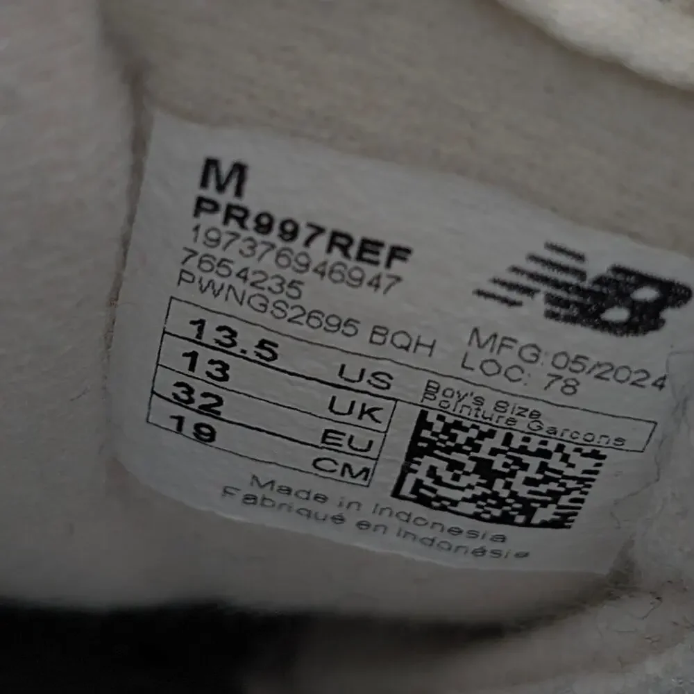 New Balance 997R Sneaker Shoes Little Kids' Olivine Linen Size US13.5 EU32